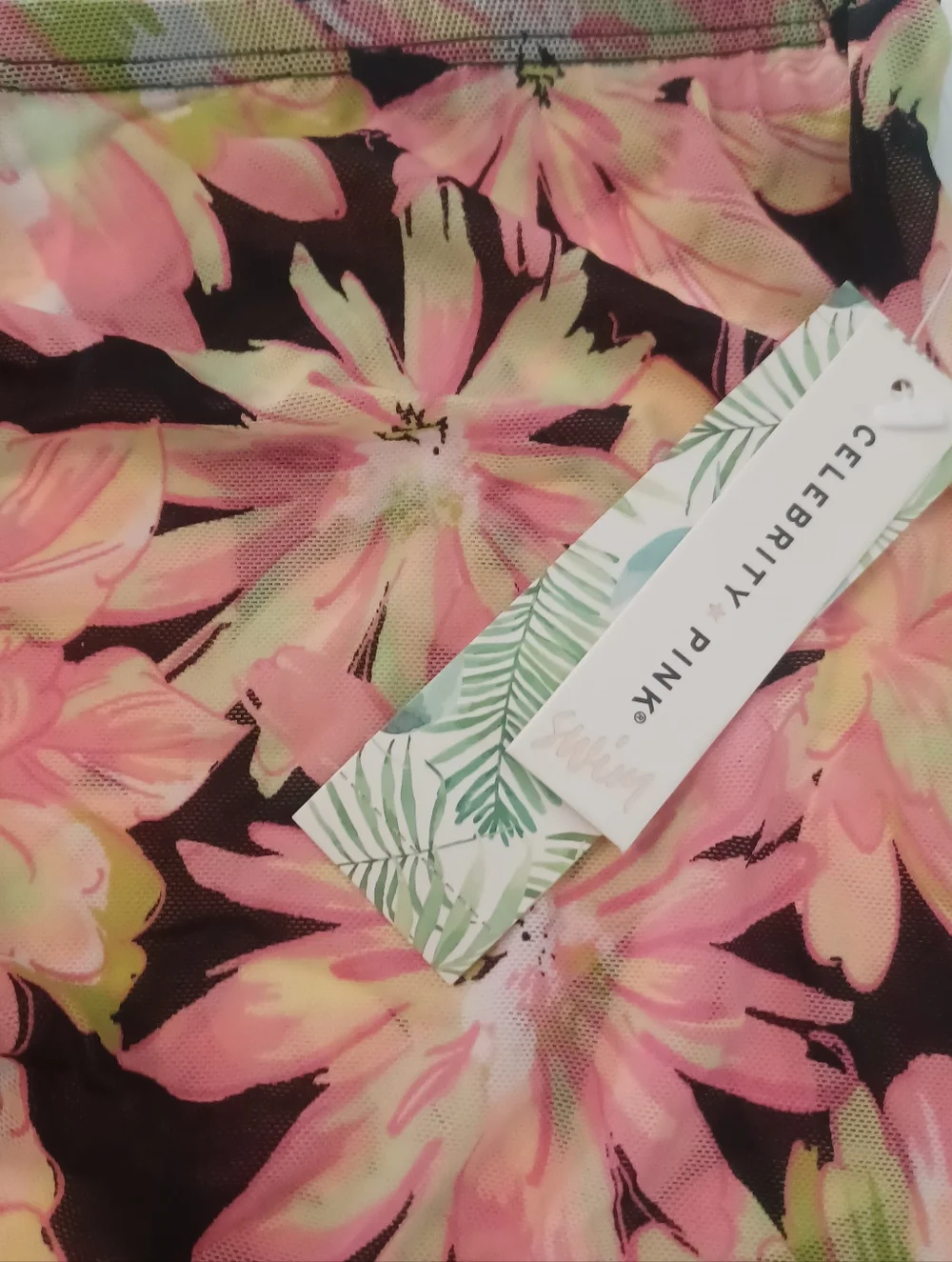Celebrity Pink Swim Cover-Up Tropical Floral sz Jrs M